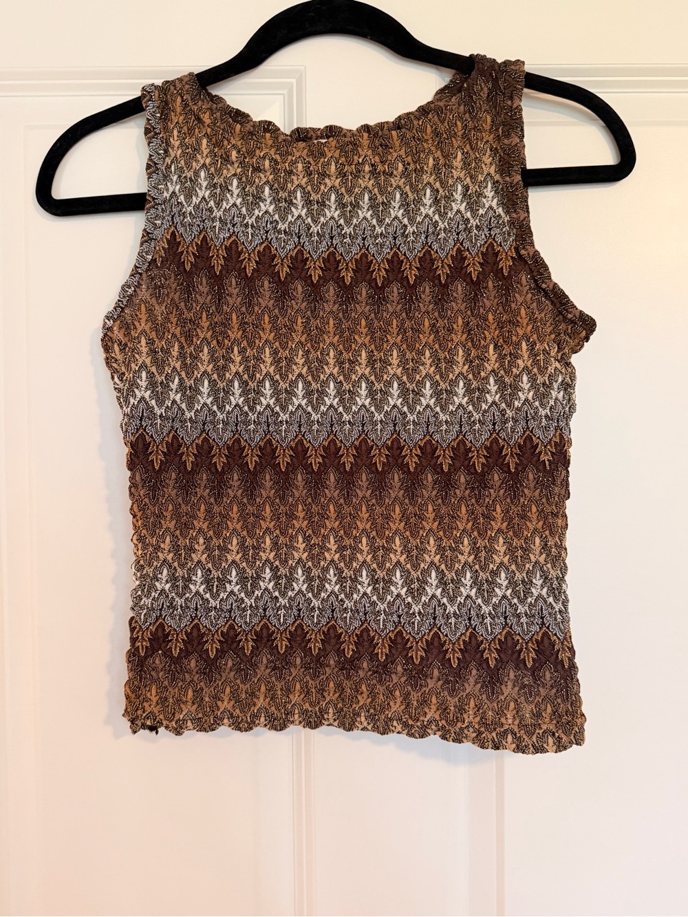 A. Byer Brown Multi Textured Knit Tank Top